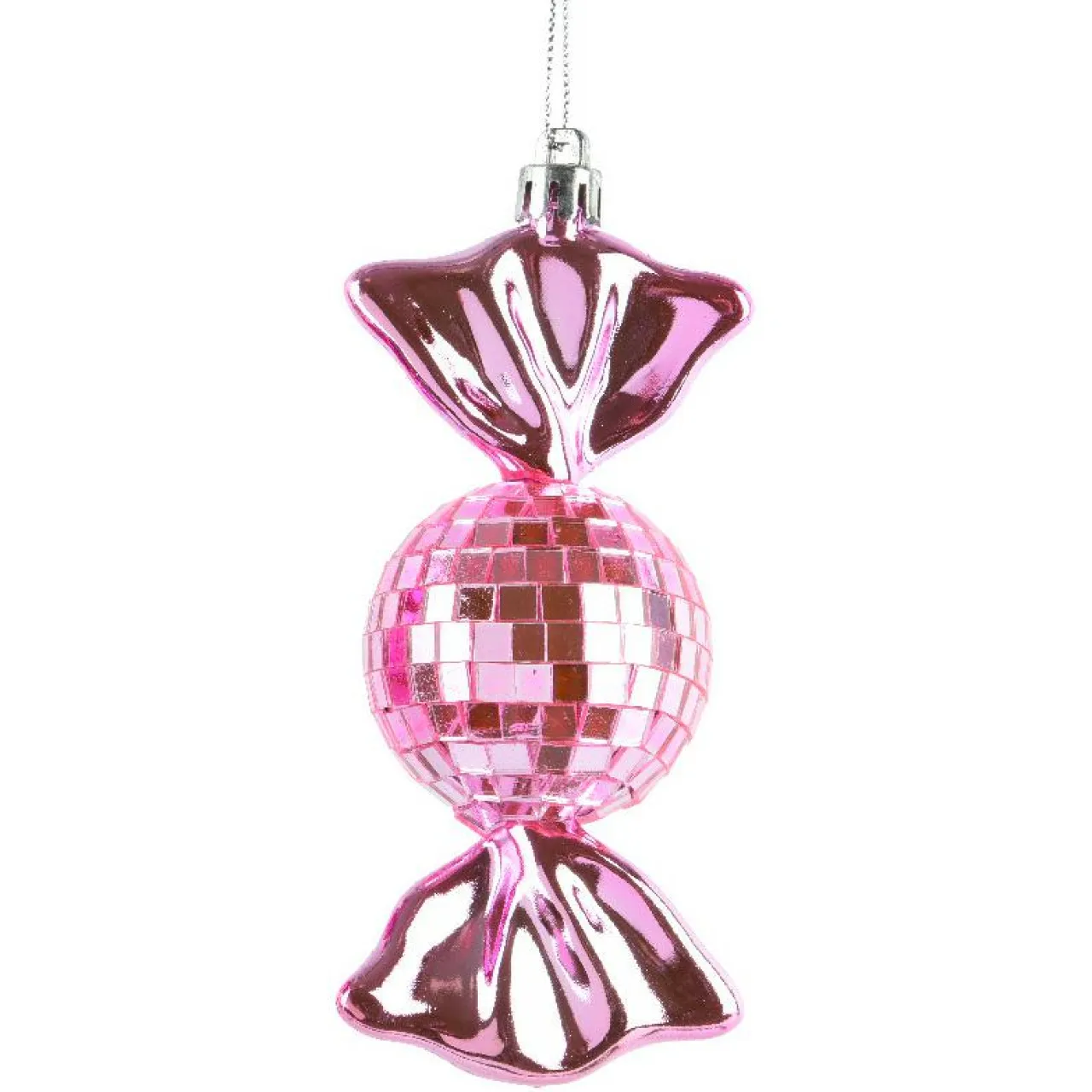 KAEMINGK Lot de 3 suspensions de Noël (H12 cm) Bonbons disco Rose Discount