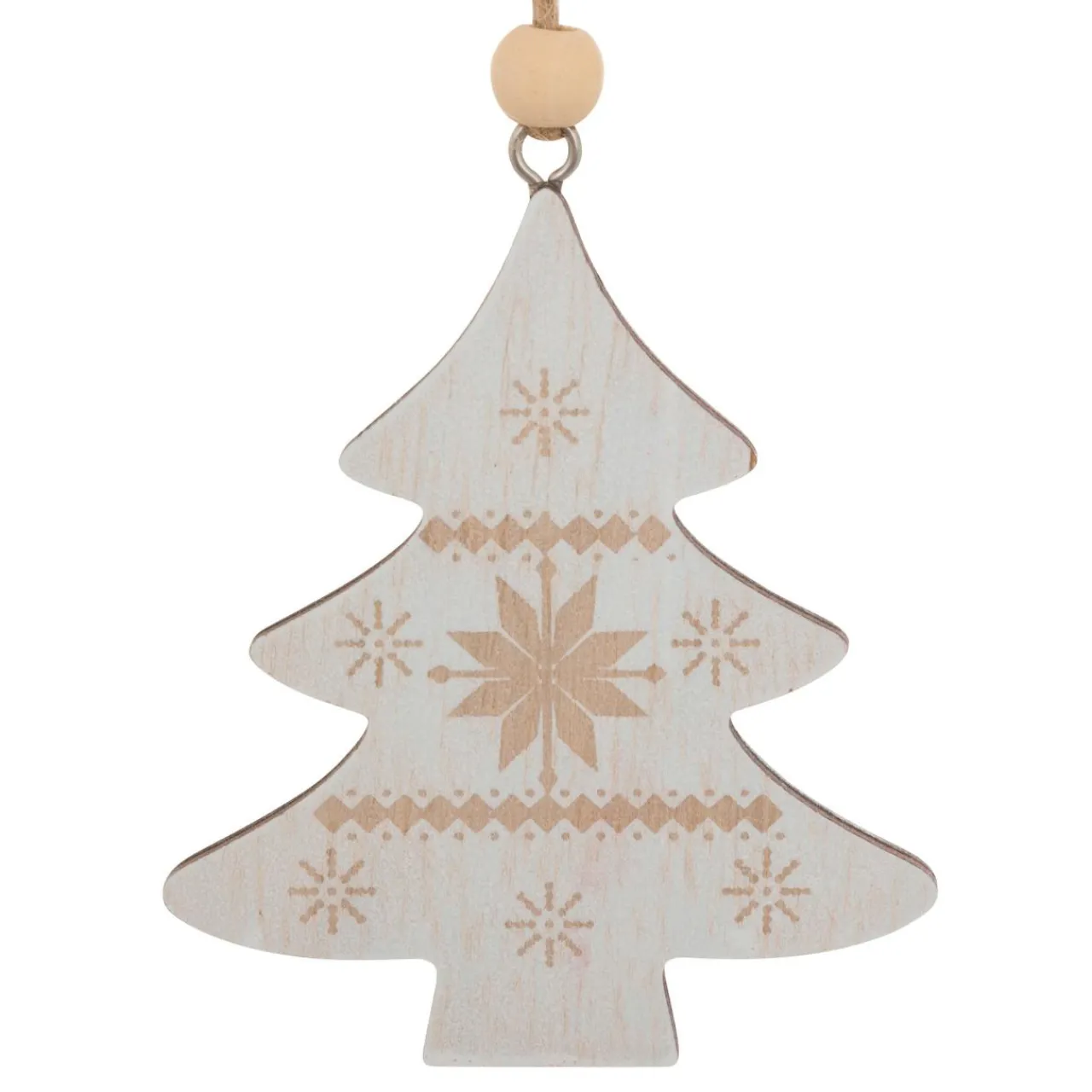 JJA Lot de 2 suspensions en bois (H8 cm) Duo Savoyard Blanc et Rouge Discount