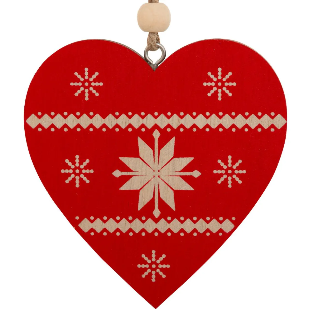 JJA Lot de 2 suspensions en bois (H8 cm) Duo Savoyard Blanc et Rouge Discount