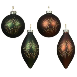 KAEMINGK Lot de 12 suspensions en verre (D80 mm) Gouttes et Boules Vert et expresso Vert sapin Online