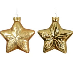 KAEMINGK Lot de 2 suspensions en verre (H10 cm) Étoiles Céleste Or Online