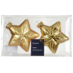 KAEMINGK Lot de 2 suspensions en verre (H10 cm) Étoiles Céleste Or Online