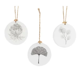 KAEMINGK Lot de 3 suspensions (H8 cm) Feuille Blanc Sale