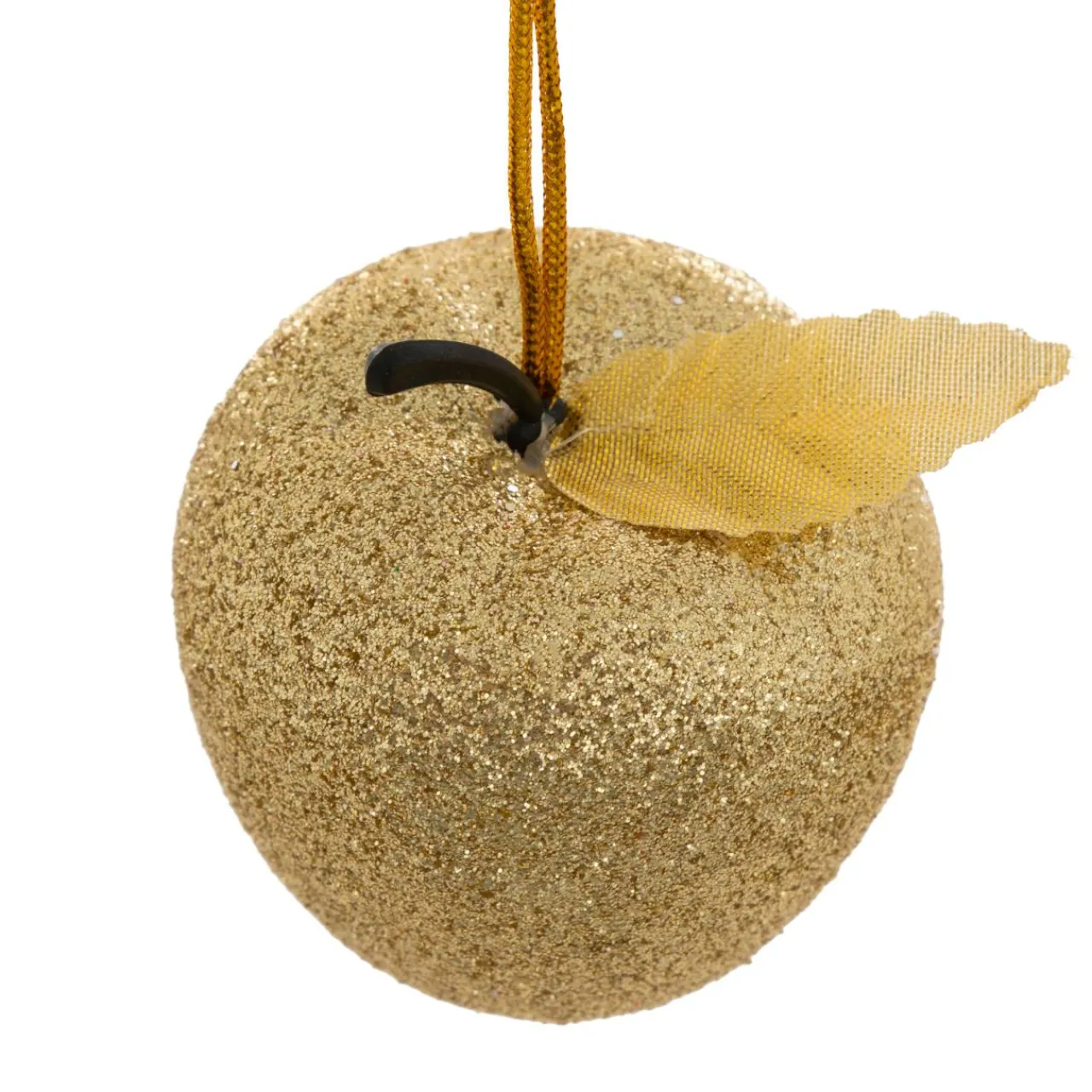 JJA Lot de 6 suspensions (H6 cm) Pommes gourmandes Dées pailletées Or