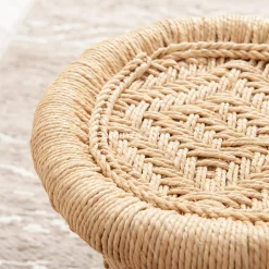 ATMOSPHERA Lot de 2 tables d'appoint (H38-H30 cm) Corde naturelle Beige New
