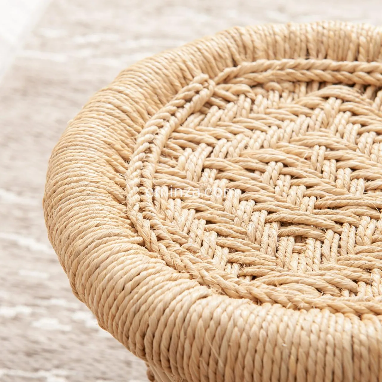 ATMOSPHERA Lot de 2 tables d'appoint (H38-H30 cm) Corde naturelle Beige New