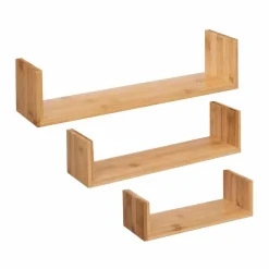 ATMOSPHERA Lot de 3 étagères bambou (L22-32-42 cm) Fixy Naturel