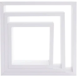 ATMOSPHERA Lot de 3 étagères bois (H24-27-30 cm) Cube Blanc Hot