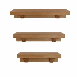 EMINZA Lot de 3 étagères en (L60-50-40 cm) Jaipur foncé vielli Bois Online