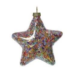 KAEMINGK Lot de 12 étoiles de Noël en verre (D90 mm) Paillettes festives s Multicolore Online