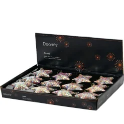 KAEMINGK Lot de 12 étoiles de Noël en verre (D90 mm) Paillettes festives s Multicolore Online
