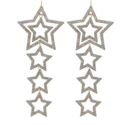 KAEMINGK Lot de 2 étoiles de Noël à suspendre (H7,50 cm) Cassiopéa Champagne Or