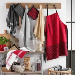 DOUCEUR D'INTERIEUR Lot de 2 torchons coton recyclé Cuisiline chiné Gris Online