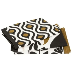Atmosphera, cru017dateur d'intu017drieur Lot de 3 torchons coton (45 x 70 cm) Twist Noir Best