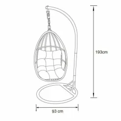 MOBELLIA Loveuse suspendue en résine tressée Coral Naturel Best