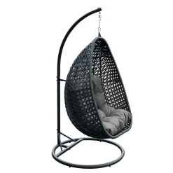 MOBELLIA Loveuse suspendue en résine tressée Coral Gris Anthracite Clearance