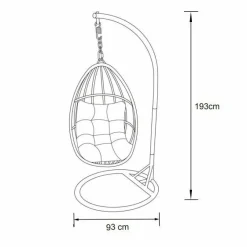 MOBELLIA Loveuse suspendue en résine tressée Coral Gris Anthracite Clearance