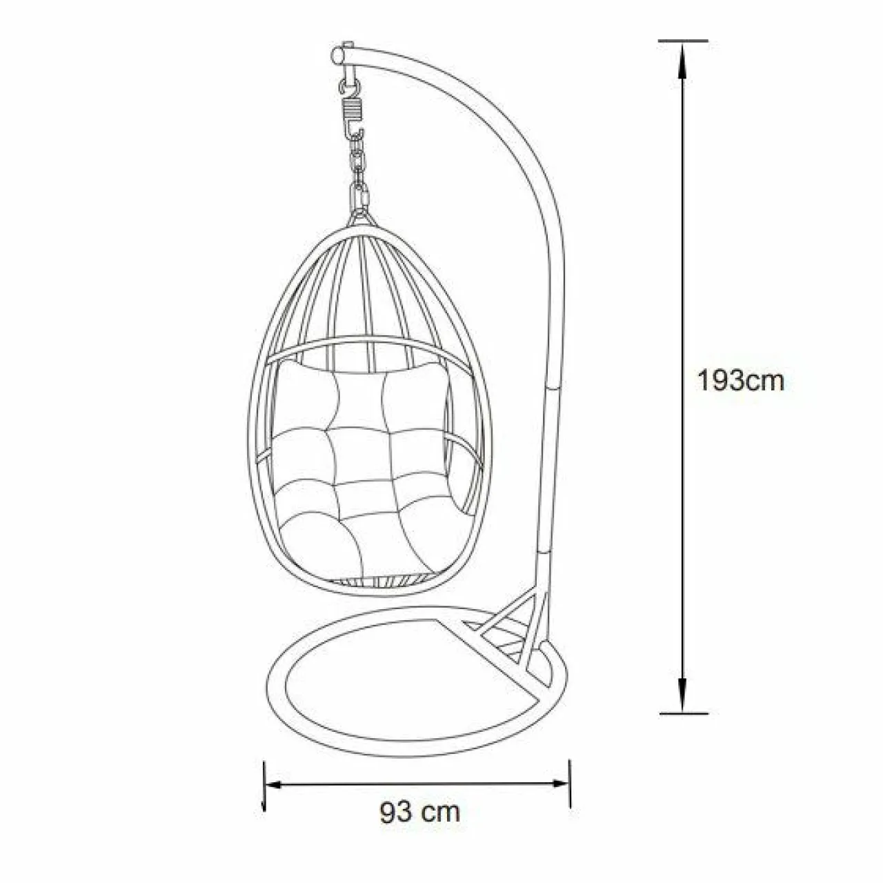 MOBELLIA Loveuse suspendue en résine tressée Coral Gris Anthracite Clearance