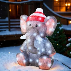 EMINZA Éléphant lumineux 70 LED (H46 cm) Lulu Blanc froid Best