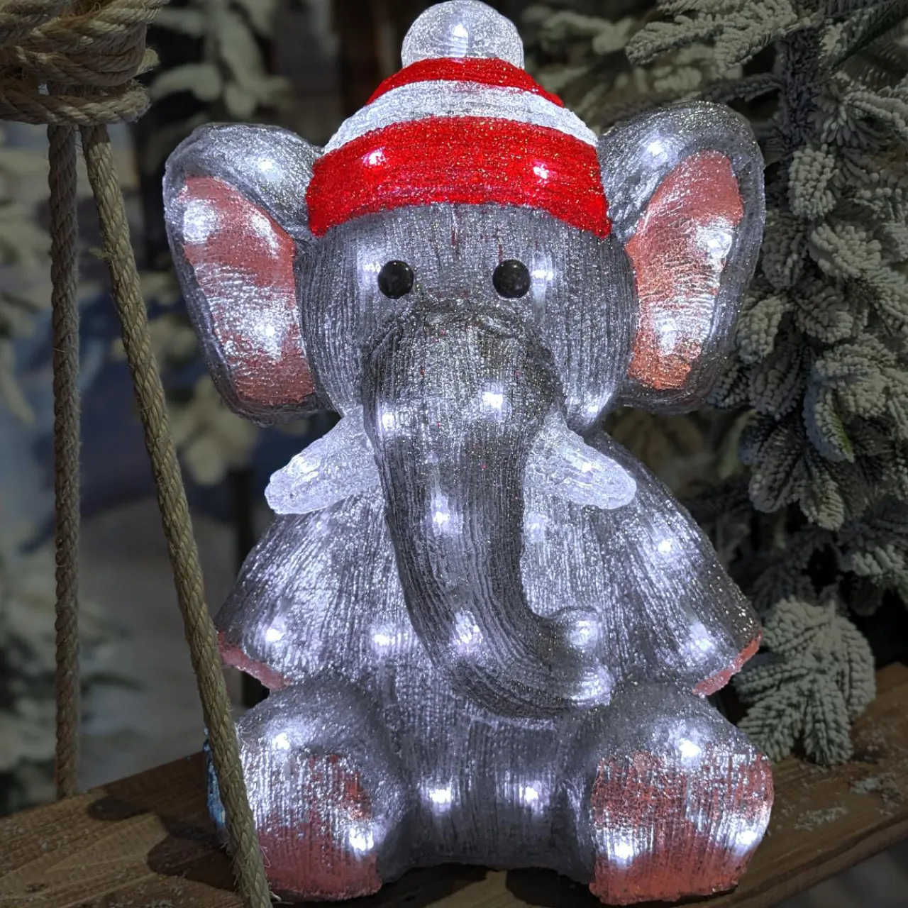 EMINZA Éléphant lumineux 70 LED (H46 cm) Lulu Blanc froid Best