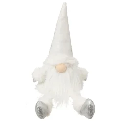 FEERIC LIGHTS Lutin de Noël assis (H46 cm) Nordique Blanc Clearance