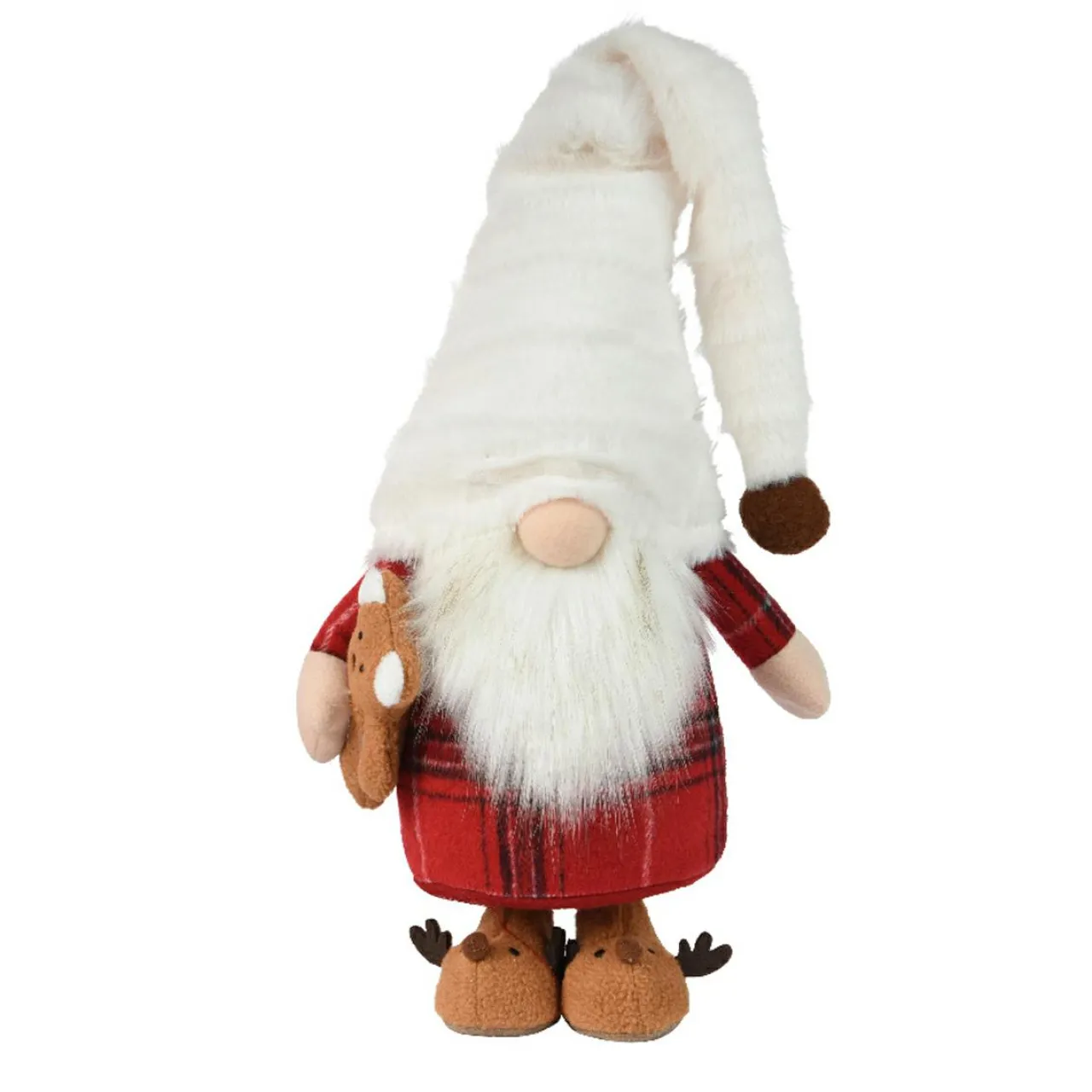 KAEMINGK Lutin de Noël (H65 cm) Gluk Dormeur en pyjama bonnet Blanc Outlet