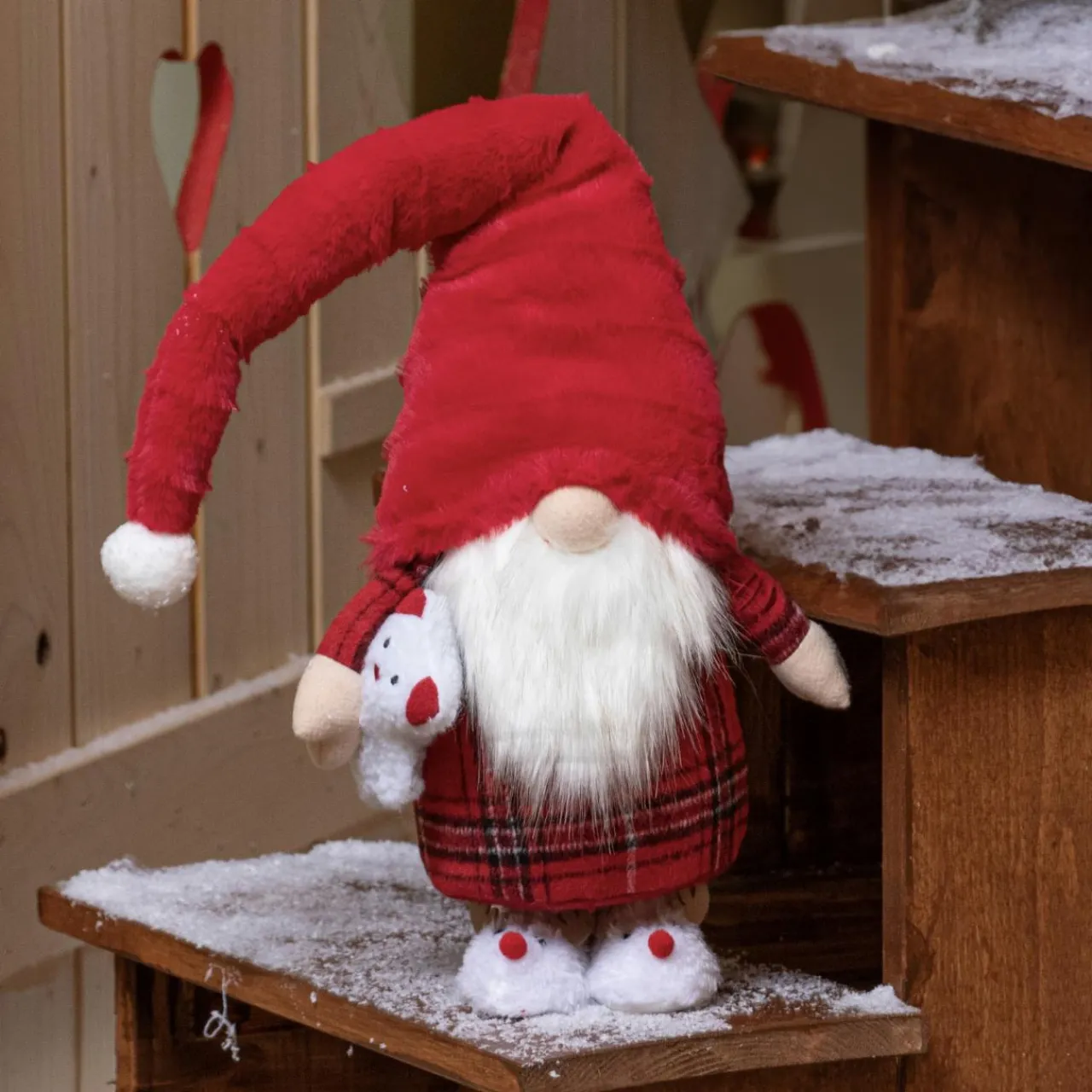 KAEMINGK Lutin de Noël (H65 cm) Tilki Dormeur en pyjama bonnet Rouge New