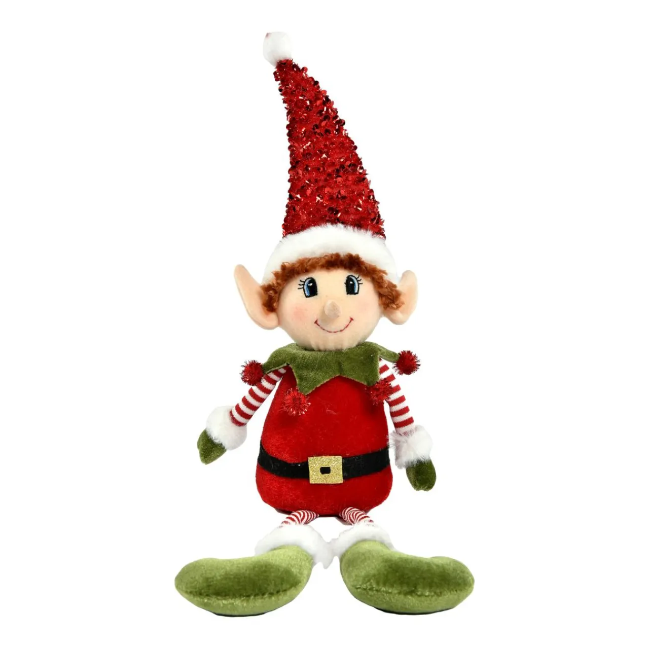 CHRISTMAS DREAM Lutin farceur à asseoir (H57 cm) Pipo en Père Noël Multicolore New
