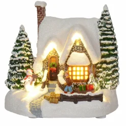 KAEMINGK Maison de village illuminée Petit chaumière Discount