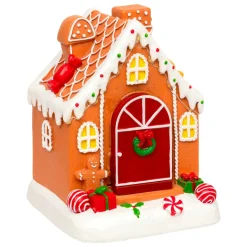JJA Maisonnette lumineuse, musicale et animée à piles (H16 cm) Joyeux Pain d'épices Multicolore Discount