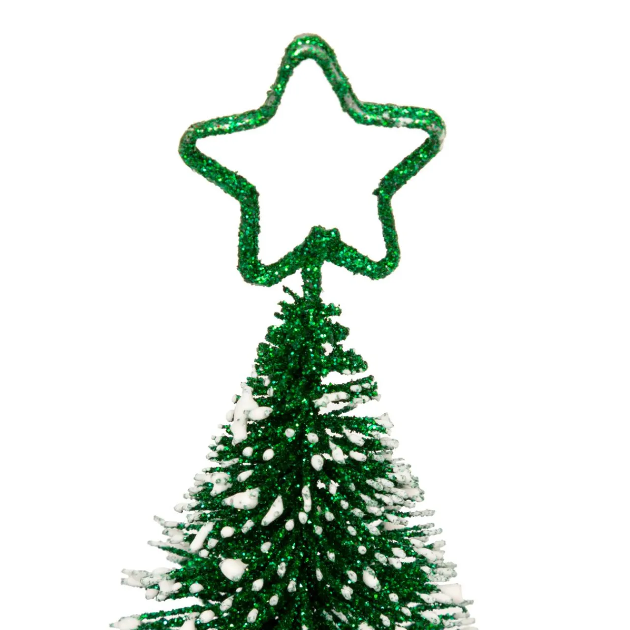 JJA Marque place en métal (H10 cm) Sapin enneigé Vert