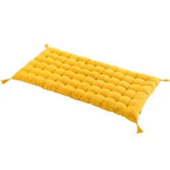 EMINZA Matelas de sol coton (120 x 60 cm) Pixel Jaune moutarde Sale