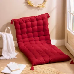 EMINZA Matelas de sol coton (120 x 60 cm) Pixel Rouge Hot
