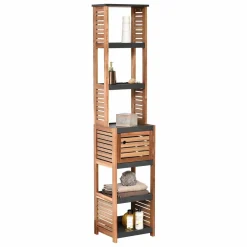 TENDANCE Meuble colonne salle de bain (38 x H170 cm) Elément Acacia Bois