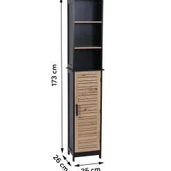 TENDANCE Meuble colonne salle de bain (35 x H173 cm) Bergen Noir Online
