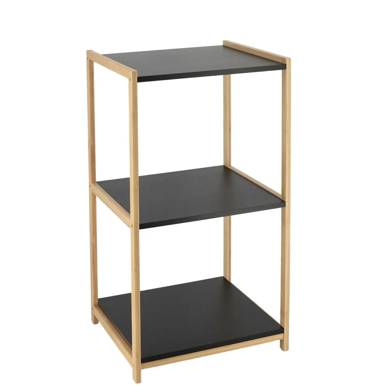 TENDANCE Meuble de rangement bambou 3 étagères (35 x H68 cm) Harmonie Noir