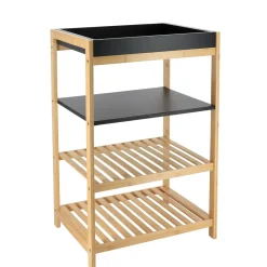 TENDANCE Meuble de rangement bambou 4 étagères (H70 cm) Harmonie Noir Sale