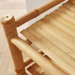 EMINZA Meuble de rangement dressing avec crochets en bambou (70 x H190 cm) Hanoï Naturel