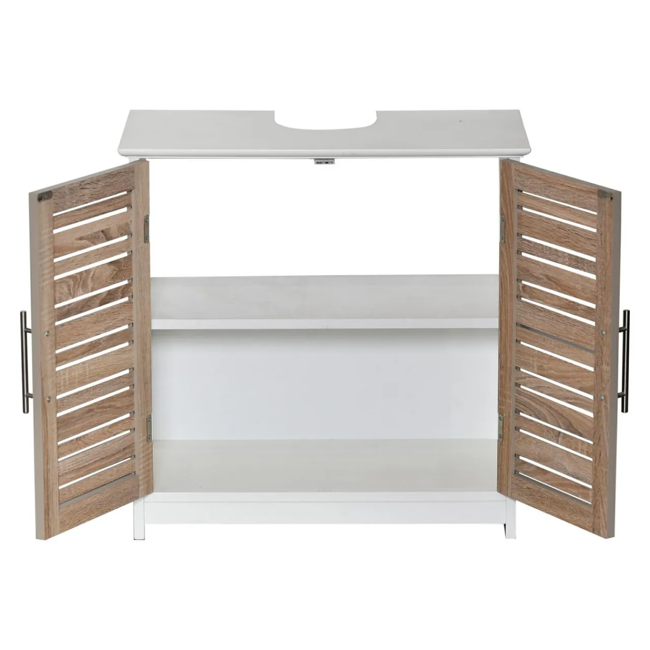 TENDANCE Meuble dessous lavabo (60 x H70 cm) Stockholm Bois New