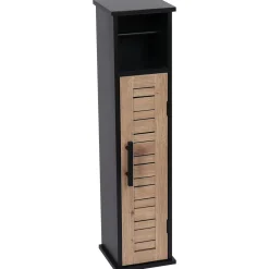 TENDANCE Meuble dérouleur papier toilette avec réserve (H75 cm) Bergen Noir New