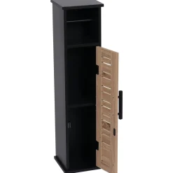 TENDANCE Meuble dérouleur papier toilette avec réserve (H75 cm) Bergen Noir New