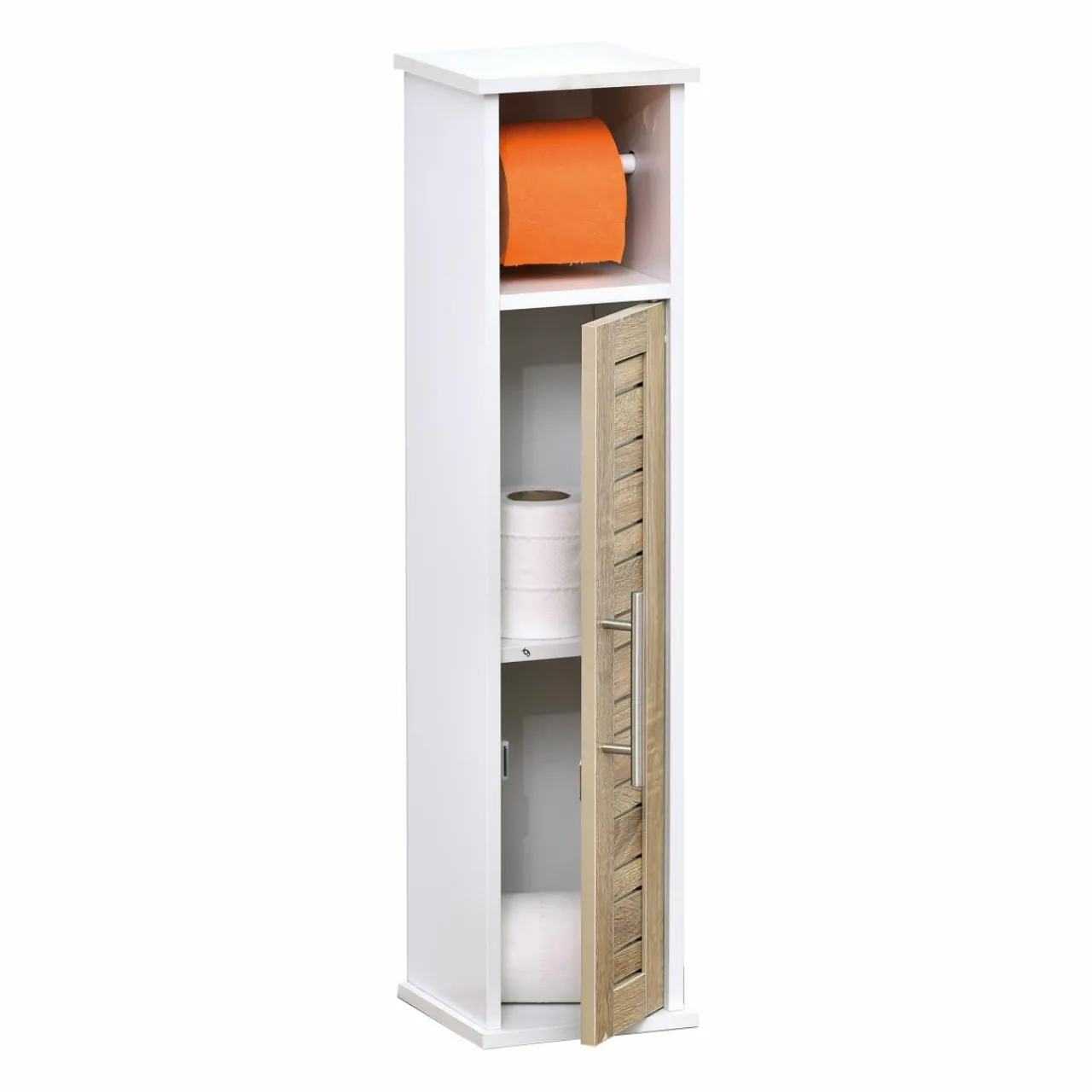 TENDANCE Meuble dérouleur papier toilette avec réserve (H75 cm) Stockholm Blanc Discount