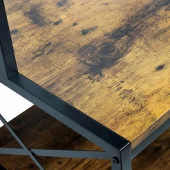 EMINZA Meuble range-bouteilles industriel 10 emplacements et porte-verres (H178 cm) Léon Marron New