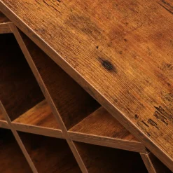 EMINZA Meuble range-bouteilles industriel 32 emplacements et porte-verres (H180 cm) Marceau Marron Best