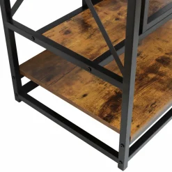 EMINZA Meuble range-bouteilles industriel 12 emplacements et porte-verres (H86 cm) Louis Marron Discount