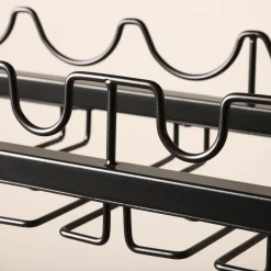 EMINZA Meuble range-bouteilles industriel 12 emplacements et porte-verres (H180 cm) Pablo Marron Discount