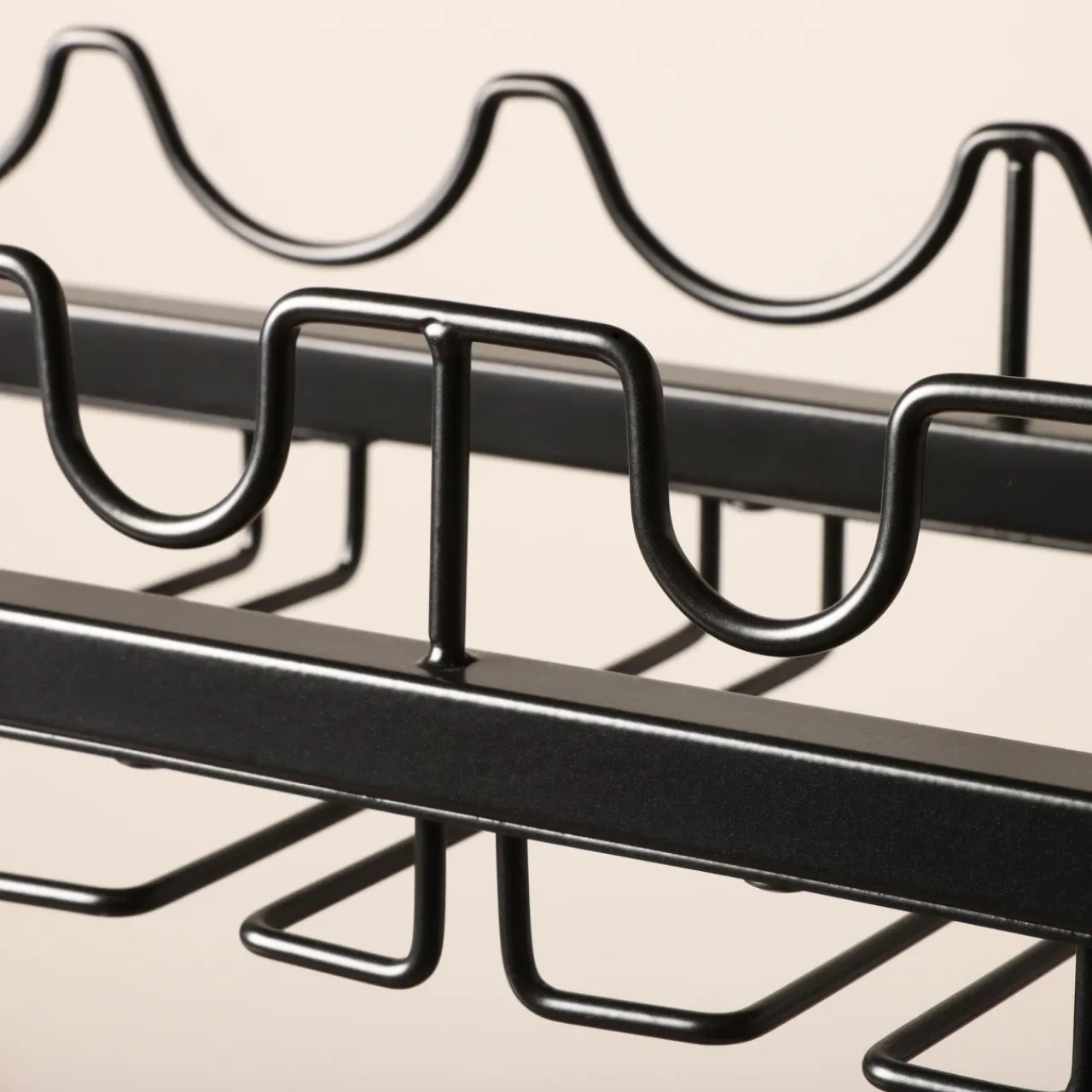 EMINZA Meuble range-bouteilles industriel 12 emplacements et porte-verres (H180 cm) Pablo Marron Discount
