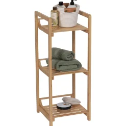 TENDANCE Meuble rangement bambou 3 étagères (30 x H75 cm) Harmonie Naturel Discount