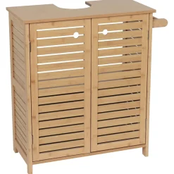 TENDANCE Meuble sous lavabo avec porte-serviette (67 x H70 cm) Trinidad Naturel Sale