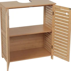 TENDANCE Meuble sous lavabo avec porte-serviette (67 x H70 cm) Trinidad Naturel Sale